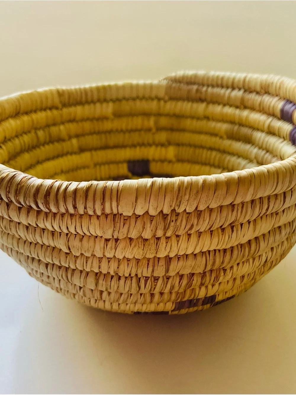 Handwoven Decorative Basket purchased in Uganda, global boho vibes